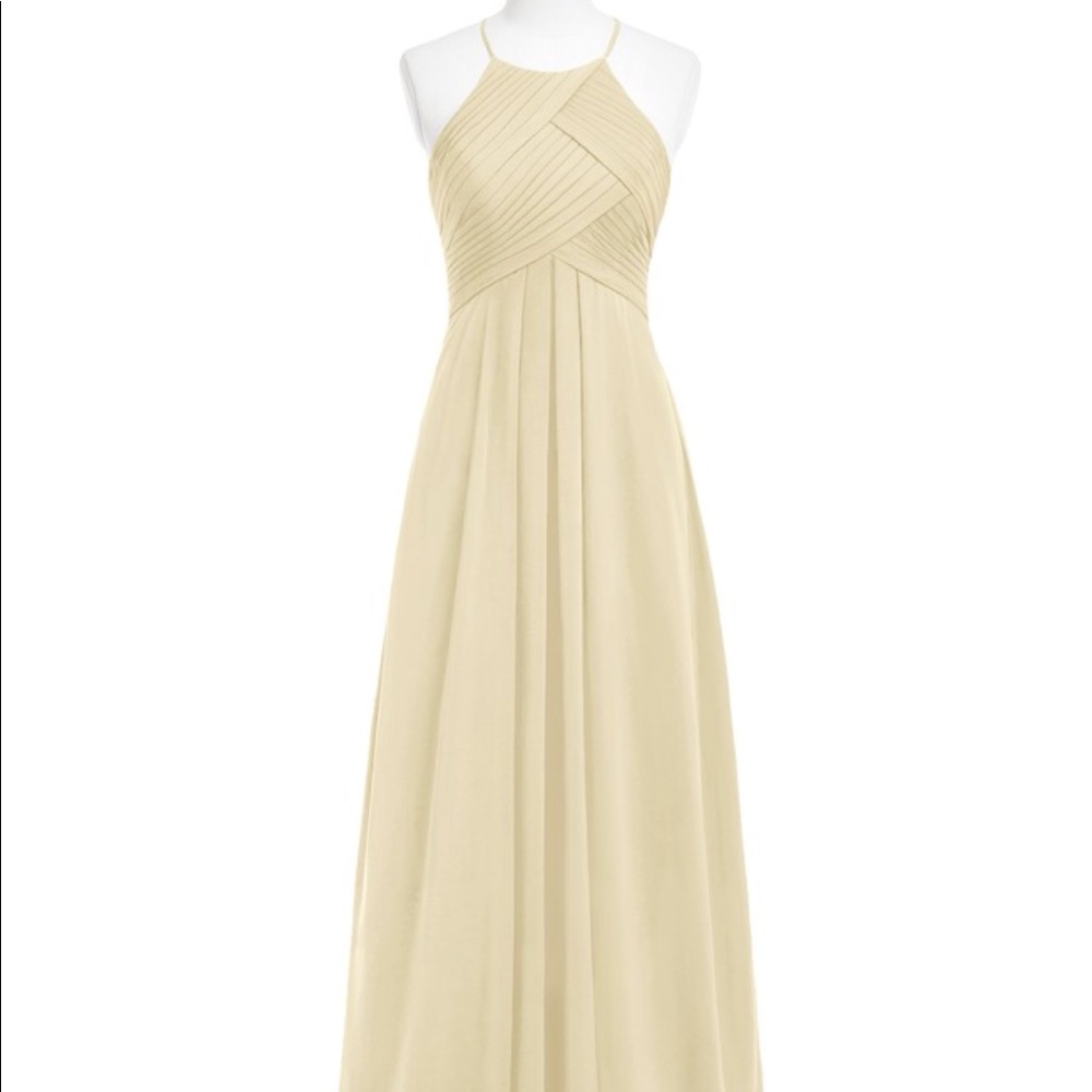Azazie Ginger bridesmaid dress in champagne, size4